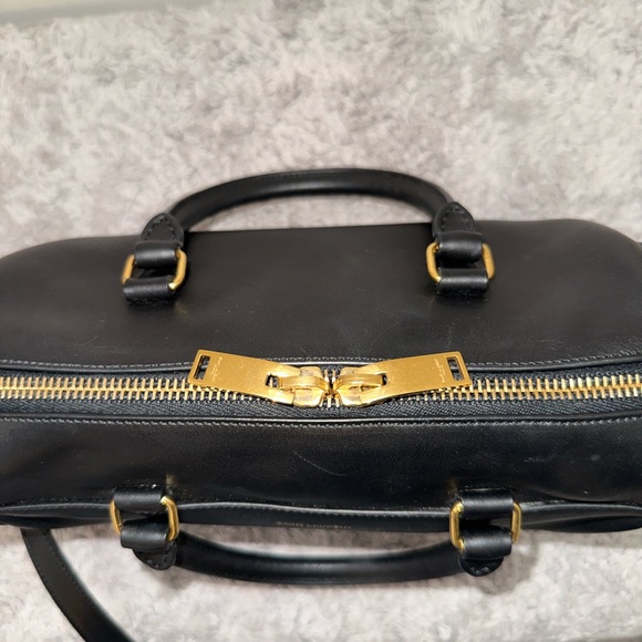 YSL black leather 2 way handbag - Picture 4 of 8